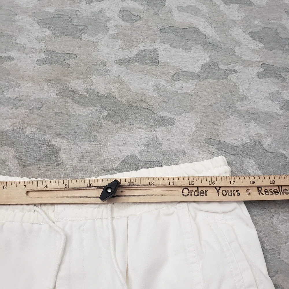 Vintage Weeds Shorts Mens 36 White Cargo Pockets Drawstring Hook N Loop